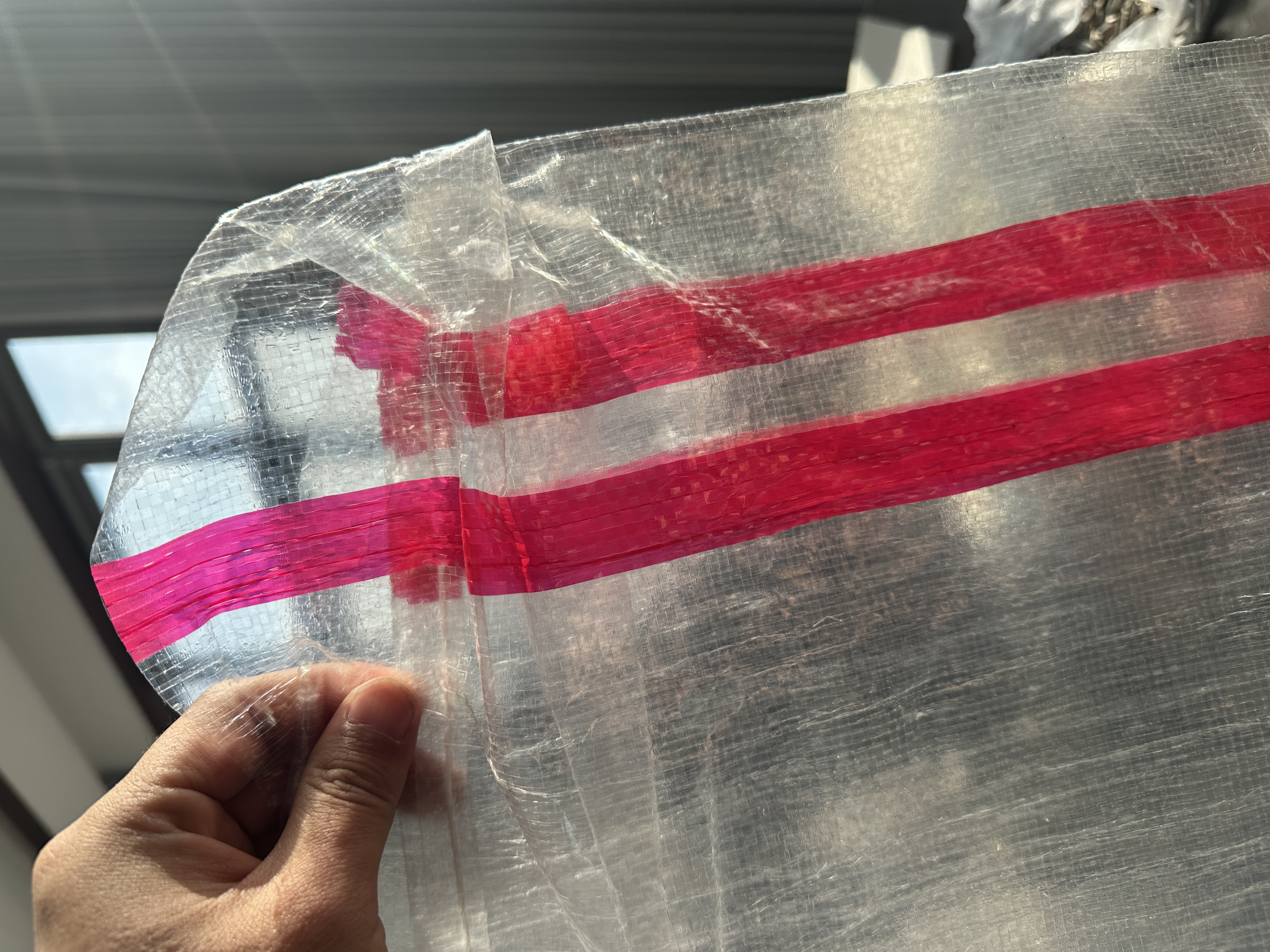 Clear striped woven bag