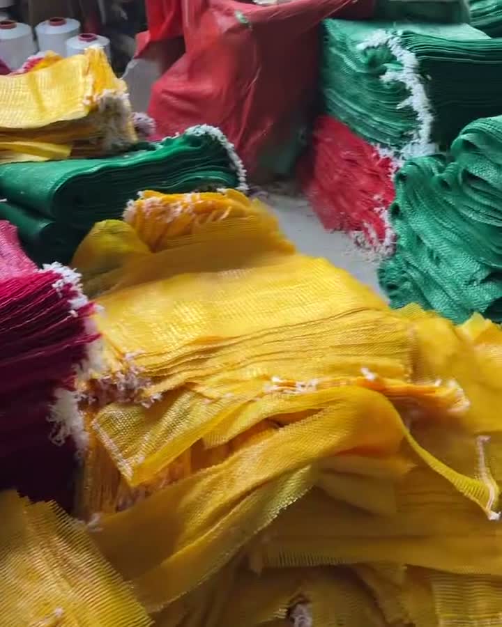 Sorting coloured mesh bags